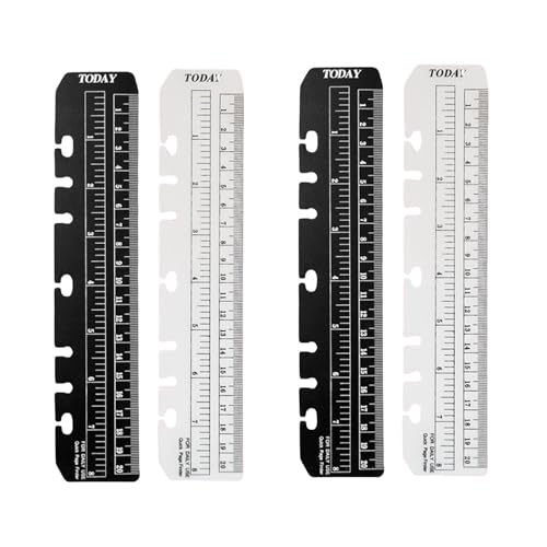4 Stück A5 Lineal Lesezeichen,Seitenmarker Ruler für Ordner A5 Querformat,6 Löcher Binder Notizbuch Klein Kunststoff,Positionierlineal für Seite Marker Loseblatt Notebook(20cm Länge,Schwarz und Weiß) 4 Stück A5 Lineal Lesezeichen,Seitenmarker Ruler für Ordner A5 Querformat,6 Löcher Binder Notizbuch Klein Kunststoff,Positionierlineal für Seite Marker Loseblatt Notebook(20cm Länge,Schwarz und Weiß) von WLVinson