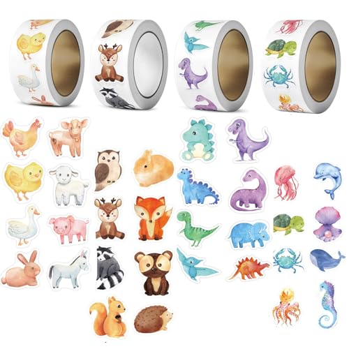 4 Stück Sticker Tiere,Aufkleber Kinder Runde,Tiersticker,32 Muster Animal Stickers for Kids,Cute Stickers,StickerRolle,Belohnungssticker,Tier Sticker,Lustige Stickerrolle,Reward Aufkleber Tiere 4 Stück Sticker Tiere,Aufkleber Kinder Runde,Tiersticker,32 Muster Animal Stickers for Kids,Cute Stickers,StickerRolle,Belohnungssticker,Tier Sticker,Lustige Stickerrolle,Reward Aufkleber Tiere von WLVinson