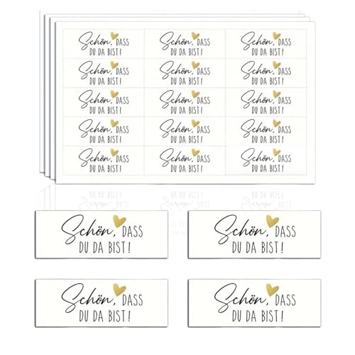 60 Stück Gastgeschenke Hochzeit Aufkleber Schön dass du da bist,Sticker Gästebuch Hochzeit Gastgeschenk Geburtstag Kommunion,Sticker Konfirmation Deko,Dankeschön sticker für Ihre besonderen Anlässe von WLVinson