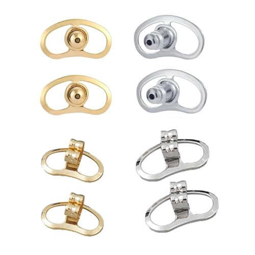 8 Stück Ohrring Verschluss,Ohrstecker Verschluss,Ohrringe Stecker Silber Gold,Ohrringheber Einstellbare,Ohrringverschlüsse,Ohrring Stopper Zubehör für Damen Earring Backs und Schmuckherstellung von WLVinson