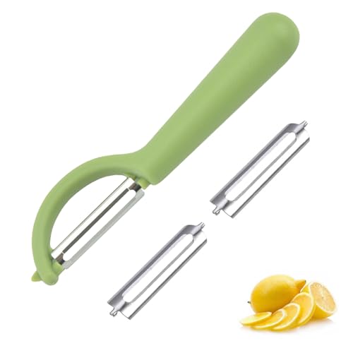 P-Schäler Tupper Set mit 2 Ersatzklingen,Sparschäler für Gemüse,Universell Kartoffelschäler,Einsetzbar,Spülmaschinenfest,Müheloses Schälen,Zubereiten Kompatibel,Tupperware Küchengeräten(Grün) von WLVinson