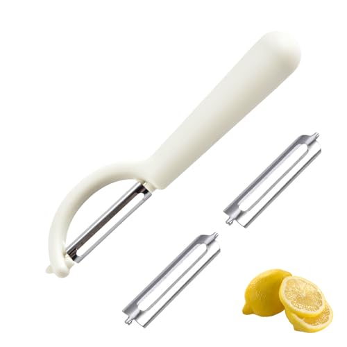 P-Schäler Tupper Set mit 2 Ersatzklingen,Sparschäler für Gemüse,Universell Kartoffelschäler,Einsetzbar,Spülmaschinenfest,Müheloses Schälen & Zubereiten Kompatibel mit Tupperware Küchengeräten (Weiß) von WLVinson