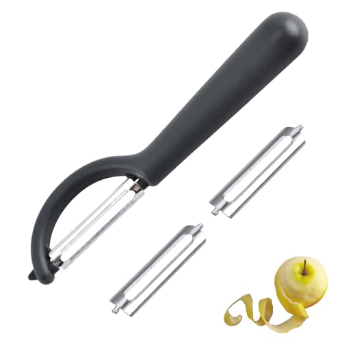 P-Schäler für Tupper mit 2 Ersatzklingen,Sparschäler für Gemüse,Universell Kartoffelschäler,Einsetzbar,Spülmaschinenfest,Müheloses Schälen,Zubereiten Kompatibel,mit Tupperware Küchengeräten (Dkgrau) von WLVinson