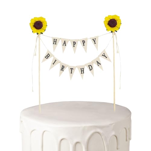 Happy Birthday Tortendeko,Cake Topper Geburtstag,Happy Birthday Kuchen Deko Geburtstag,Cake Decoration,Vintage Kuchen Girlande, Tortenstecker Set,Mini Kuchendeko Banner für Geburtstagsfeier liefert von WLVinson