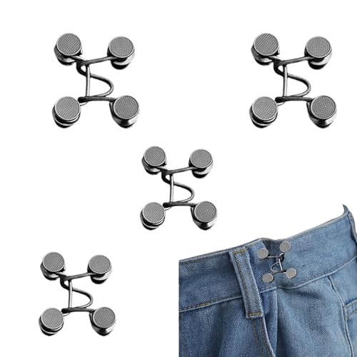 4 Stück Hosenbund Enger Machen,Hose Enger Machen Clip,Waist Clips,Buttons Selber Machen,Hosenknöpfe für Jeans,Jeans Knöpfe Ohne Nähen,Bundre,Hosenverkleinerung,Hosenknopf,Kleid Rock Strumpfhosen von WLVinson
