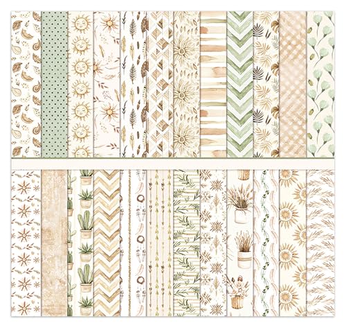 Scrapbook-Papier, 30,5 x 30,5 cm, 24 Blatt, doppelseitig, Boho-Muster, verschiedene Farben, dekoratives Bastelpapier für Origami-Klassenzimmer, Bastelprojekte Scrapbook-Papier, 30,5 x 30,5 cm, 24 Blatt, doppelseitig, Boho-Muster, verschiedene Farben, dekoratives Bastelpapier für Origami-Klassenzimmer, Bastelprojekte von WLXTREE