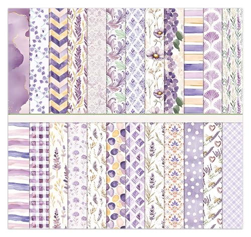Scrapbook-Papier, 30,5 x 30,5 cm, doppelseitig, strukturiert, Scrapbooking, 24 Blatt/24 Designs, gemustertes Bastelpapier für Junk-Tagebücher, Grußkarten, Albumdekoration Scrapbook-Papier, 30,5 x 30,5 cm, doppelseitig, strukturiert, Scrapbooking, 24 Blatt/24 Designs, gemustertes Bastelpapier für Junk-Tagebücher, Grußkarten, Albumdekoration von WLXTREE