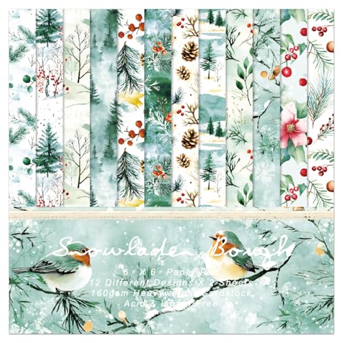 Weihnachts-Scrapbook-Papier, 15,2 x 15,2 cm, 24 Blatt, einseitiger Druck, gemustertes Scrapbooking-Papier für selbstgemachte Kartenherstellung, Tagebücher, Kunstalbum, Dekoration Weihnachts-Scrapbook-Papier, 15,2 x 15,2 cm, 24 Blatt, einseitiger Druck, gemustertes Scrapbooking-Papier für selbstgemachte Kartenherstellung, Tagebücher, Kunstalbum, Dekoration von WLXTREE
