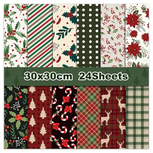 Weihnachtsmuster-Papierblock, rot, grün, strukturiert, doppelseitig, gefaltet, flach, Weihnachts-Bastelpapier für DIY-Hintergrund, Kartenherstellung, Scrapbooking, Fotoalbum Weihnachtsmuster-Papierblock, rot, grün, strukturiert, doppelseitig, gefaltet, flach, Weihnachts-Bastelpapier für DIY-Hintergrund, Kartenherstellung, Scrapbooking, Fotoalbum von WLXTREE