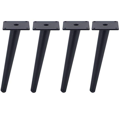 4 Stück konische Tischbeine, Schrankbeine aus Metall, kegelförmige Möbelbeine, Edelstahl, schwarz, maximale Belastung 800 kg für Sofas, Tische und andere Möbel (50 cm) (schwarz 35 cm) von WLXTZYF