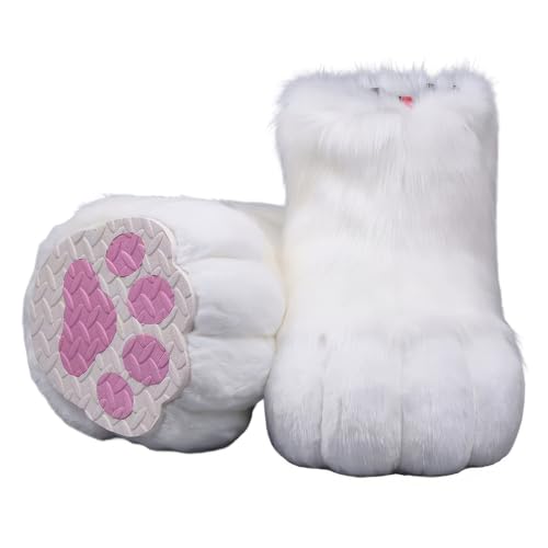 WLYEZAU Japanische Fursuitpfoten, KIG Furry Animal Paws, Künstlicher Plüschstoff, Outdoor Fursuitpfoten, Rollenspielzubehör(M) von WLYEZAU