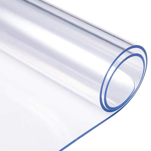 Tischschutz PVC 3mm, Wasserdicht und Ölbeständig, Tischdecke für Holztische, Hitzebeständig, Perfekt für Büro, Küche, Schreibtisch,80x80cm von WMDMJT