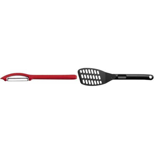 WMF Gourmet Sparschäler 17,5 cm, Tomatenschäler & Pfannenwender Kunststoff 31 cm, Wender mit Ablage-Knick und Aussparungen, Pfannkuchenwender, spülmaschinengeeignet, Schwarz WMF Gourmet Sparschäler 17,5 cm, Tomatenschäler & Pfannenwender Kunststoff 31 cm, Wender mit Ablage-Knick und Aussparungen, Pfannkuchenwender, spülmaschinengeeignet, Schwarz von WMF