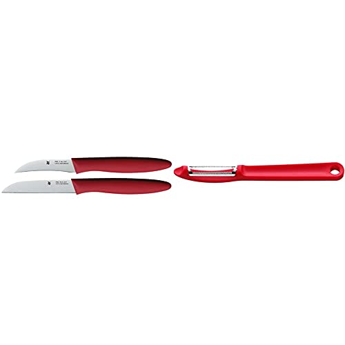 WMF Messerset, 2-teilig, mit Schälmesser und Gemüsemesser, Spezialklingenstahl, Griffe aus Kunststoff, rot & Gourmet Sparschäler 17,5 cm, Tomatenschäler, Gemüseschäler rostfrei, Kunststoff WMF Messerset, 2-teilig, mit Schälmesser und Gemüsemesser, Spezialklingenstahl, Griffe aus Kunststoff, rot & Gourmet Sparschäler 17,5 cm, Tomatenschäler, Gemüseschäler rostfrei, Kunststoff von WMF