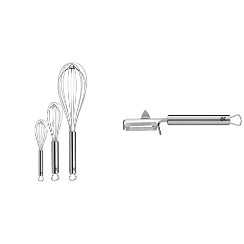 WMF Profi Plus Schneebesen Set 3-teilig & Profi Plus Kartoffelschäler Pendelklinge 19 cm, Pendelschäler einschneidig, Gemüseschäler, Cromargan Edelstahl teilmattiert, spülmaschinengeeignet WMF Profi Plus Schneebesen Set 3-teilig & Profi Plus Kartoffelschäler Pendelklinge 19 cm, Pendelschäler einschneidig, Gemüseschäler, Cromargan Edelstahl teilmattiert, spülmaschinengeeignet von WMF