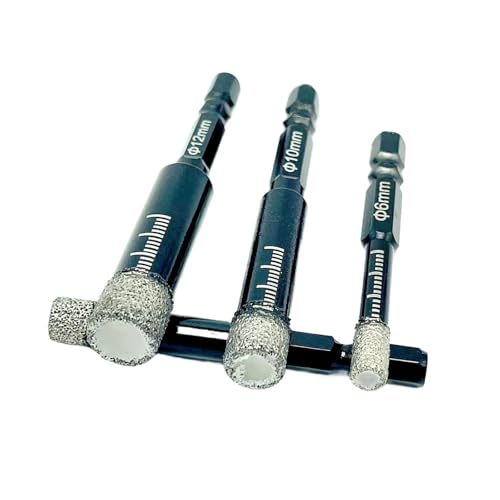 Vakuumgelötete Diamantbohrer mit Sechskantschaft, Lochsägenschneider for Marmor, Granit, Keramik, Glas, Fliesen, Stein(Brown,8mm) von WMYOZDC