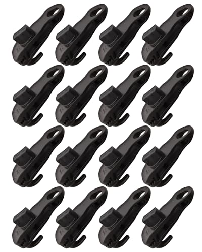 Planenclips 30 Stück - Zeltplanen Clips für Planen - Kunststoff Planen Clips - Tarp Clips - Multifunktion Planenbefestigung für Zelt Markisen, Abdeckungen, Sonnensegel Befestigung Klemmen (Schwarz) von WMZOBH