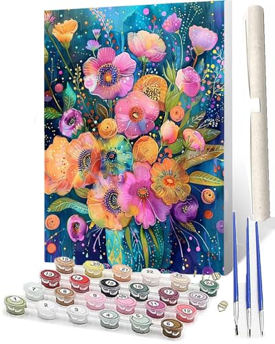 WMZPOY Malen Nach Zahlen Bunte Blumen Chrysantheme 099 DIY Ölmalerei Bastelset für Anfänger und Inklusive Knitterfreie LeinwandAcrylfarben und 3 PinselGeschenke und Home Haus Deko-40x50 WMZPOY Malen Nach Zahlen Bunte Blumen Chrysantheme 099 DIY Ölmalerei Bastelset für Anfänger und Inklusive Knitterfreie LeinwandAcrylfarben und 3 PinselGeschenke und Home Haus Deko-40x50 von WMZPOY