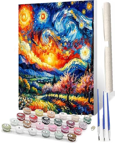 WMZPOY Malen Nach Zahlen Bunte Landschaft 061 DIY Ölmalerei Bastelset für Anfänger und Inklusive Knitterfreie LeinwandAcrylfarben und 3 PinselGeschenke und Home Haus Deko-40x50 WMZPOY Malen Nach Zahlen Bunte Landschaft 061 DIY Ölmalerei Bastelset für Anfänger und Inklusive Knitterfreie LeinwandAcrylfarben und 3 PinselGeschenke und Home Haus Deko-40x50 von WMZPOY