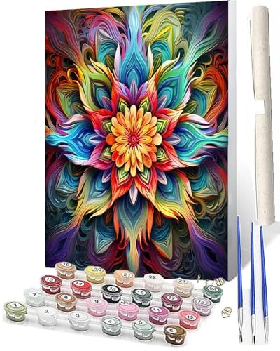 WMZPOY Malen Nach Zahlen Erwachsene Anfänger, ab 7 8 9 10 Jahre Mädchen für Home Deko Geburtstag Weihnachten Geschenk Bunte Mandala-Blume 126 Kommt Mit Farbe und Pinsel 40x50cm WMZPOY Malen Nach Zahlen Erwachsene Anfänger, ab 7 8 9 10 Jahre Mädchen für Home Deko Geburtstag Weihnachten Geschenk Bunte Mandala-Blume 126 Kommt Mit Farbe und Pinsel 40x50cm von WMZPOY