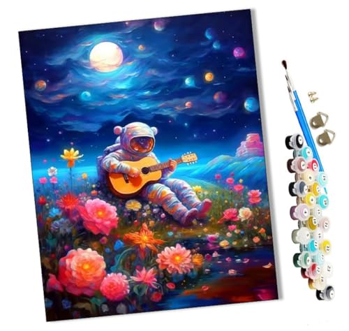 WMZPOY Malen Nach Zahlen Erwachsene Astronaut Weltraumlandschaft Mond 001 (13) Bastelset Erwachsene Gemälde Leinwand 40x50 cm Mit Farbe und Pinsel - Geschenke und Maldekorationen von WMZPOY