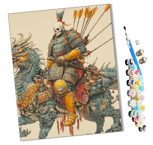 WMZPOY Malen Nach Zahlen Erwachsene Chinesische Generäle mit Totenkopfgesicht Bastelset Erwachsene Gemälde Leinwand 40x50 cm Mit Farbe und Pinsel - Geschenke und Maldekorationen von WMZPOY