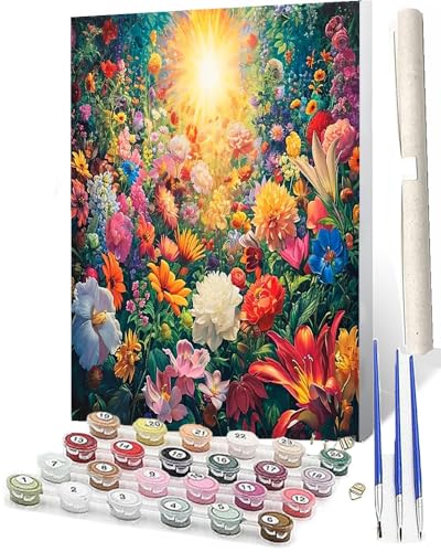 WMZPOY Malen Nach Zahlen Erwachsene DIY Handgemalt Ölgemälde Kit für Anfänger und Erwachsene Farbige Blumen 089 Mit 3-Pinseln und AcrylfarbeOhne Rahmen 40X50CM WMZPOY Malen Nach Zahlen Erwachsene DIY Handgemalt Ölgemälde Kit für Anfänger und Erwachsene Farbige Blumen 089 Mit 3-Pinseln und AcrylfarbeOhne Rahmen 40X50CM von WMZPOY