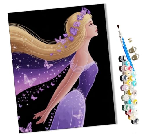 WMZPOY Malen Nach Zahlen Erwachsene Lila Schmetterlingssternsprache Bastelset Erwachsene Gemälde Leinwand 40x50 cm Mit Farbe und Pinsel - Geschenke und Maldekorationen von WMZPOY