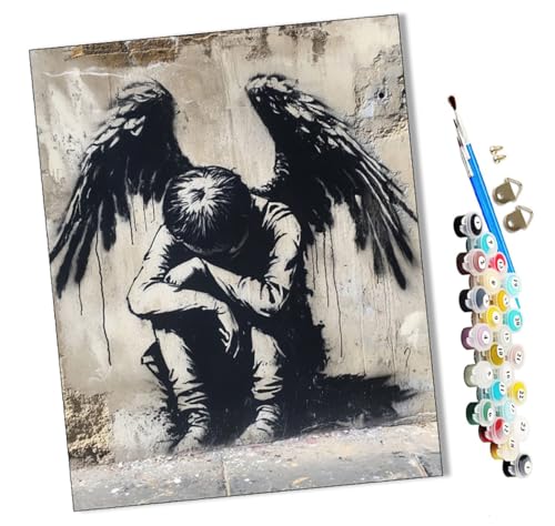 WMZPOY Malen Nach Zahlen Erwachsene Schrei des gefallenen Engels Bastelset Erwachsene Gemälde Leinwand 40x50 cm Mit Farbe und Pinsel - Geschenke und Maldekorationen von WMZPOY