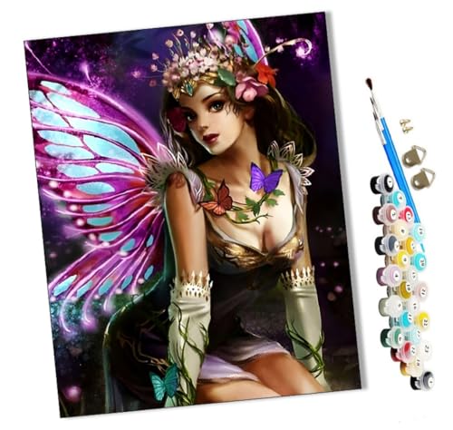 WMZPOY Malen Nach Zahlen Erwachsene Vampirengel Elfenmädchen (169) Bastelset Erwachsene Gemälde Leinwand 40x50 cm Mit Farbe und Pinsel - Geschenke und Maldekorationen von WMZPOY