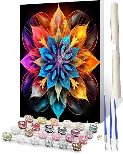 WMZPOY Malen Nach Zahlen ErwachseneDiy Malen Nach Zahlen Im Alter Von 8 Bis 12 JahrenGeeignet FüR öLmalanfäNger Farbmandala-Blume 120 Als Festival Geschenk (40x 50cm) von WMZPOY
