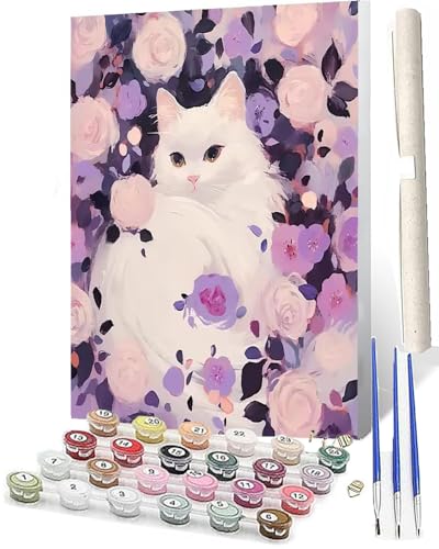 WMZPOY Malen Nach Zahlen ErwachseneMalen Nach Zahlen Mit Pinseln und Acrylfarbe Farbe Blume Katze 022 DIY Set Basteln Erwachsene mit Pinseln und Acrylfarben für Home Decor40x50cm WMZPOY Malen Nach Zahlen ErwachseneMalen Nach Zahlen Mit Pinseln und Acrylfarbe Farbe Blume Katze 022 DIY Set Basteln Erwachsene mit Pinseln und Acrylfarben für Home Decor40x50cm von WMZPOY