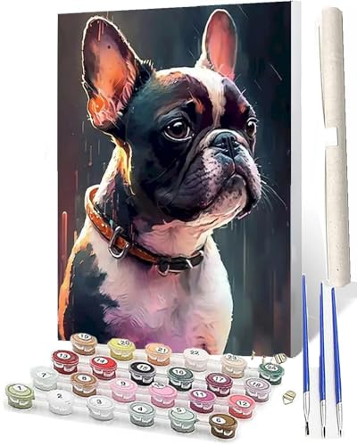 WMZPOY Malen Nach Zahlen Französische Bulldogge DIY Ölmalerei Bastelset für Anfänger und Inklusive Knitterfreie LeinwandAcrylfarben und 3 PinselGeschenke und Home Haus Deko-40x50 WMZPOY Malen Nach Zahlen Französische Bulldogge DIY Ölmalerei Bastelset für Anfänger und Inklusive Knitterfreie LeinwandAcrylfarben und 3 PinselGeschenke und Home Haus Deko-40x50 von WMZPOY