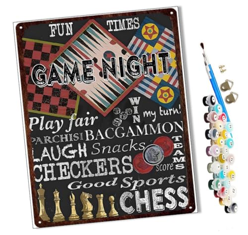 WMZPOY Malen nach Zahlen Retro-nostalgisches Spiellogo Kits für Anfänger Erwachsene DIY Art Decor Handgemalte Malerei nach Zahlen Kreatives Geschenk Home Decoration 16x20 Zoll von WMZPOY