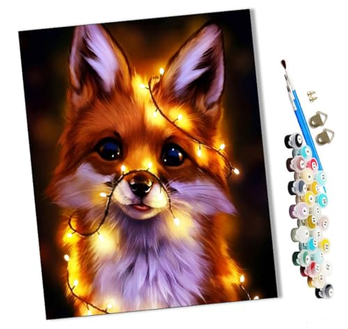 WMZPOY Malen nach Zahlen Wolf Baby Kits für Anfänger Erwachsene DIY Art Decor Handgemalte Malerei nach Zahlen Kreatives Geschenk Home Decoration 16x20 Zoll von WMZPOY