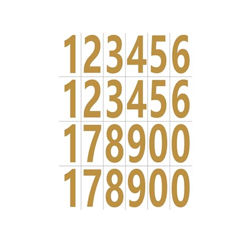 WNDUOKXH 20 Stück wasserdichte und ölbeständige Nummernetikettenaufkleber, starke und langlebige selbstklebende Buchstabenaufkleber, einfach, Gold von WNDUOKXH