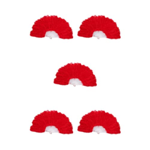 WNDUOKXH 5 Satz von Feder Fächer, Dekoration, Partys, künstlerisch, Ornament, Deko Fächer, elegant, Tanzaufführung, Hochzeit, Kinder, Erwachsene, rot WNDUOKXH 5 Satz von Feder Fächer, Dekoration, Partys, künstlerisch, Ornament, Deko Fächer, elegant, Tanzaufführung, Hochzeit, Kinder, Erwachsene, rot von WNDUOKXH