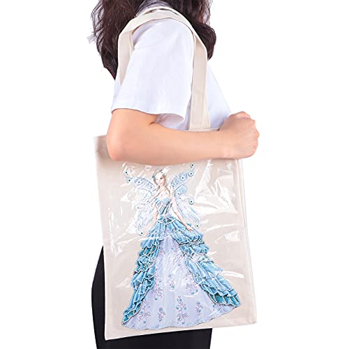 Einkaufstaschen, Diamond Painting Canvas Lebensmittelhandtasche für Geschenk zum Picknick(30 * 20 * 2cm-BB027, Santa Claus) von WNSC