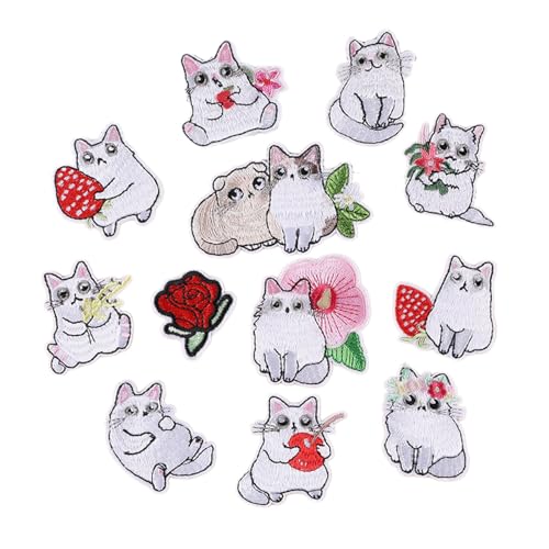 12 PCs Cartoon Bestickte Flecken Weiße Katzen Nähen Flecken Auf Flecken Applikationsflecken Nähen Auf Flecken Nähen 12 PCs Cartoon Bestickte Flecken Weiße Katzen Nähen Flecken Auf Flecken Applikationsflecken Nähen Auf Flecken Nähen von WNXGNHO