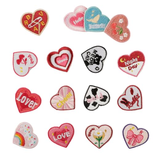 16 PCs Bögen Reparaturflecken Eisen Auf Flecken Bestickte Flecken Lieben Herz Nähen Sie Dekorative Applikationen Für Kleidung 16 PCs Bögen Reparaturflecken Eisen Auf Flecken Bestickte Flecken Lieben Herz Nähen Sie Dekorative Applikationen Für Kleidung von WNXGNHO