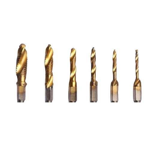 6pcs Tap Bohrbohrer Bitschraube Spiralen Punktgewinde Hochgeschwindigkeit Stahlhahnsatz Handwerkzeug Tippbohrmaschine Für Metallholz Eingestellt von WNXGNHO