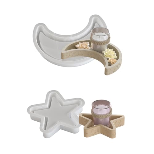 Praktische Flexible Silikonform Für Sternförmige Und Mondförmige Lagerschale Tragbares Accessoire Für Haushandwerksvorräte von WNXGNHO