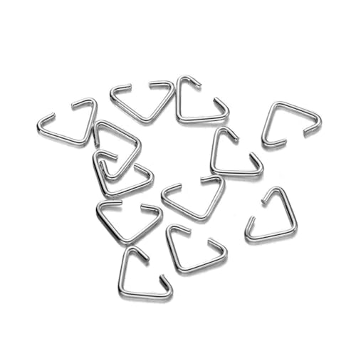 WOATOHO 100 Stück 6 x 9 mm Schnallenverbinder Biegeringe, Metalldreieckverschlüsse for DIY-Schmuckherstellungszubehör(Platinum) von WOATOHO
