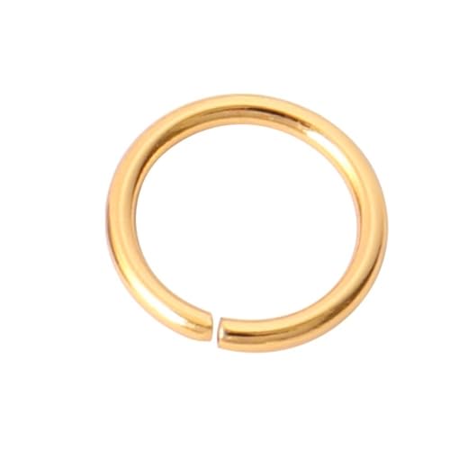 WOATOHO 100 Stück Silber/Gold Edelstahl Geschlossene Biegeringschlaufe, DIY Schmuckherstellung Einzelschlaufenverbinder(Gold,7mmx0.8mm) von WOATOHO