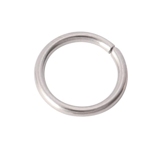 WOATOHO 100 Stück Silber/Gold Edelstahl Geschlossene Biegeringschlaufe, DIY Schmuckherstellung Einzelschlaufenverbinder(Silver,9mmx1.2mm) von WOATOHO