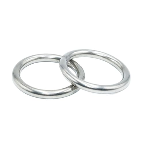 WOATOHO 2 Stück geschweißte O-Kreis-Angelringe, 20–50 mm Durchmesser, O-Ring aus Edelstahl 304 for Haustier-Zugring(5mmx50mm) von WOATOHO