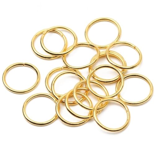 WOATOHO 30 Stück Geteilte Biegering-Verbinder for DIY-Schmuckteile aus Metall, offene Biegeringe for die Herstellung von DIY-Schmuck(Gold,16mm) von WOATOHO