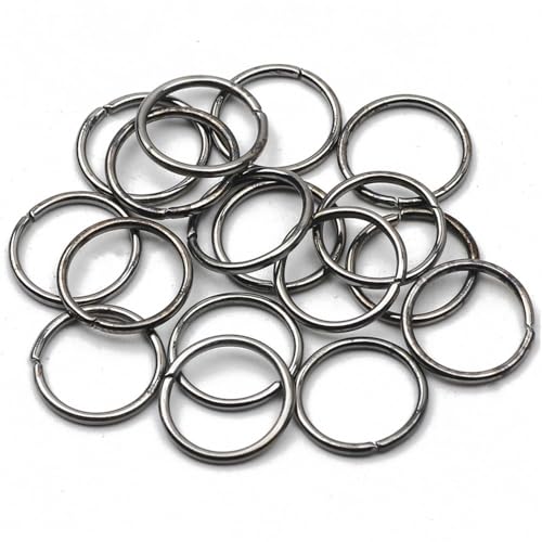 WOATOHO 30 Stück Geteilte Biegering-Verbinder for DIY-Schmuckteile aus Metall, offene Biegeringe for die Herstellung von DIY-Schmuck(Gun Black,12mm) von WOATOHO