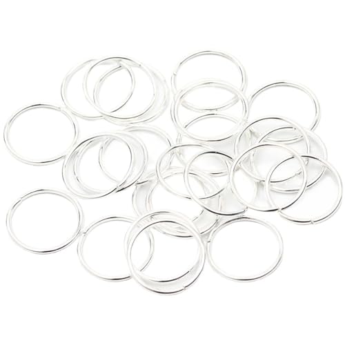 WOATOHO 30 Stück Geteilte Biegering-Verbinder for DIY-Schmuckteile aus Metall, offene Biegeringe for die Herstellung von DIY-Schmuck(Silver,16mm) von WOATOHO