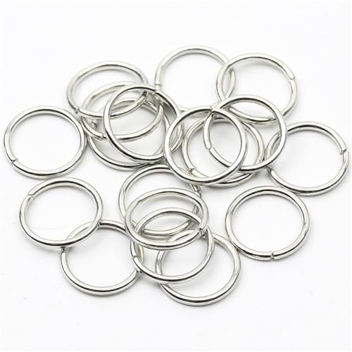 WOATOHO 30 Stück Geteilte Biegering-Verbinder for DIY-Schmuckteile aus Metall, offene Biegeringe for die Herstellung von DIY-Schmuck(White K,16mm) von WOATOHO